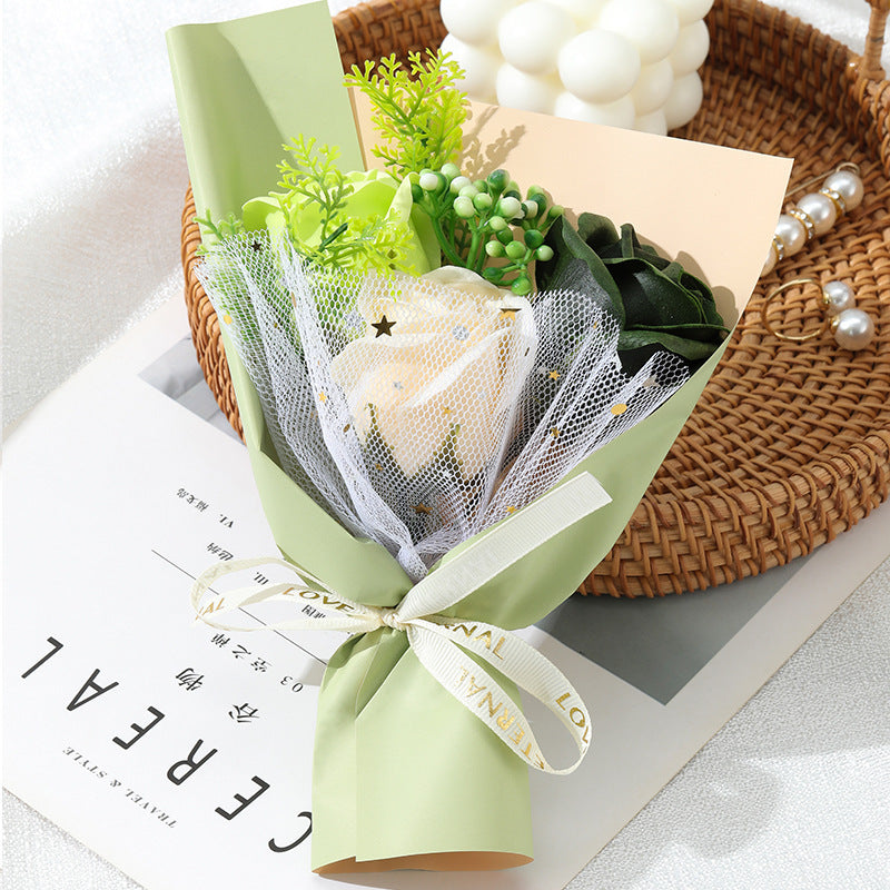 HKM-610963 Charming Simulation Rose Soap Flower Bouquet - Various Styles for Weddings, Birthdays, and Special Occasions
