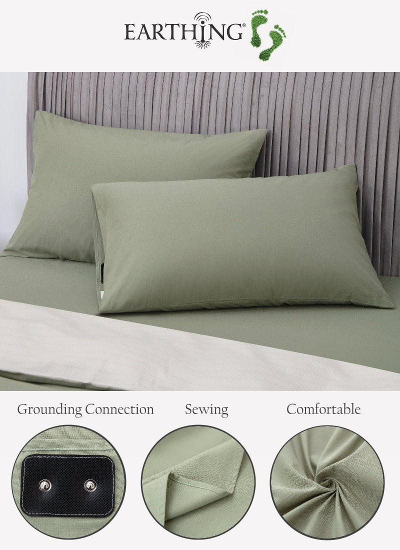 HKM-611027 Anti-Static Breathable Antibacterial Silver Fiber Cotton Pillowcase for Single Pillows - White