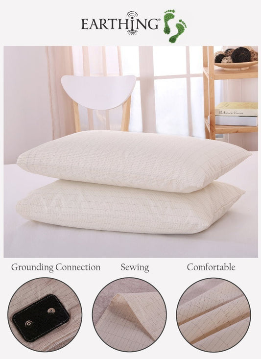 HKM-611027 Anti-Static Breathable Antibacterial Silver Fiber Cotton Pillowcase for Single Pillows - White