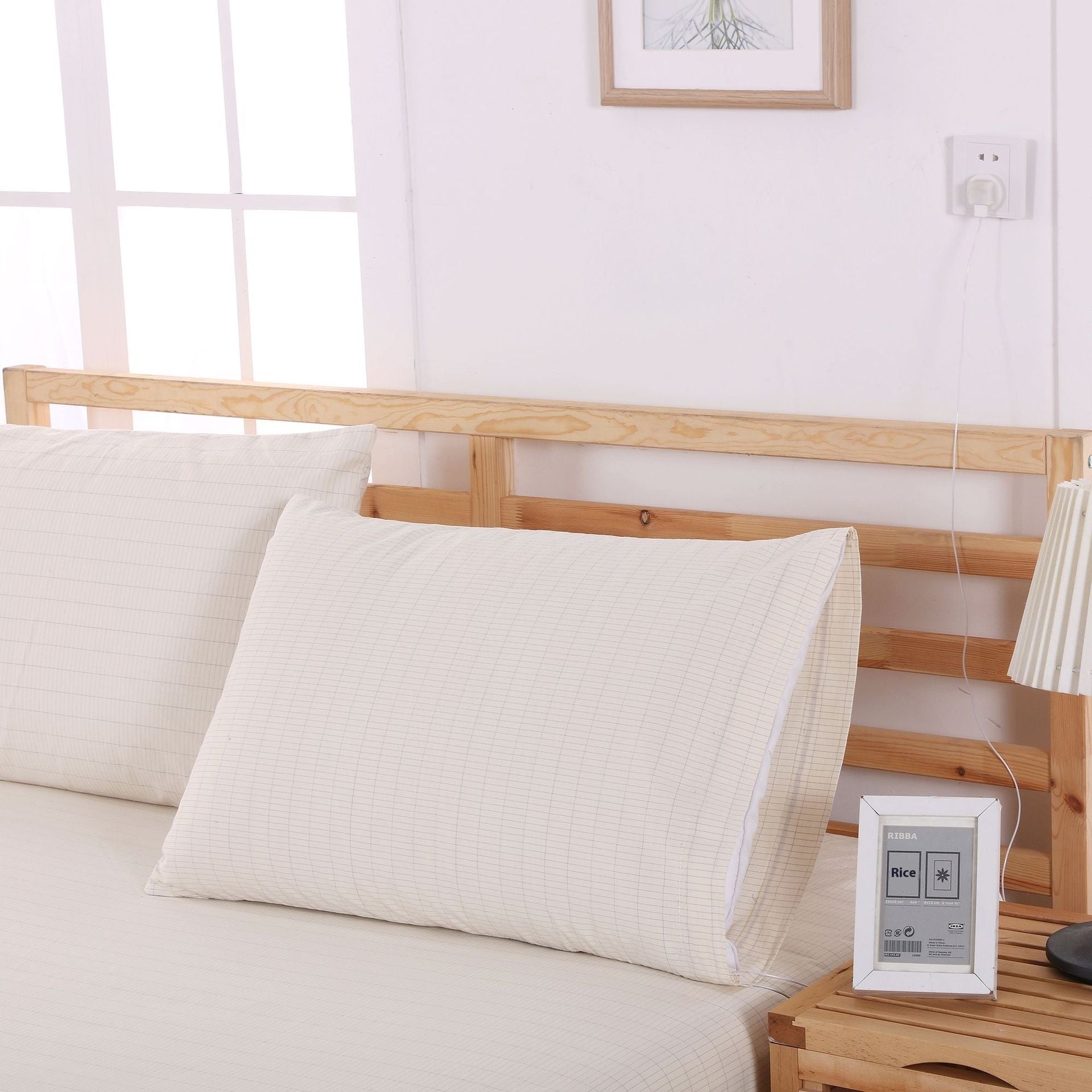 HKM-611027 Anti-Static Breathable Antibacterial Silver Fiber Cotton Pillowcase for Single Pillows - White