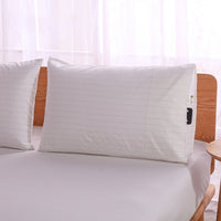HKM-611027 Anti-Static Breathable Antibacterial Silver Fiber Cotton Pillowcase for Single Pillows - White