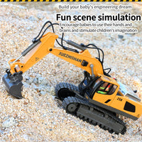 HKM-611027 Remote Control Alloy Excavator Bulldozer Dumper RC Construction Truck Toy Set