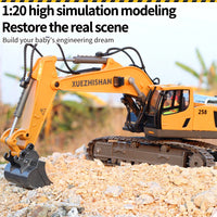 HKM-611027 Remote Control Alloy Excavator Bulldozer Dumper RC Construction Truck Toy Set