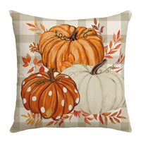 HKM-611091 Hand-painted Pumpkin Maple Leaf Cushion Cover - Modern Simplicity 45x45cm