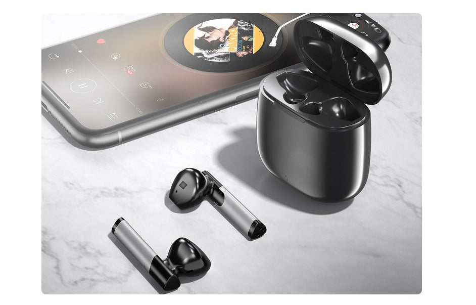HKM-611091 TWS Bluetooth Headset with 10m Range, Dual Ear Stereo, Call Function, Available in Pearl White, Cool Black, and China Red