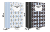 HKM-611155 A5 Minimalist Checkered Diamond Loose Leaf Storage Book with Transparent Jacket