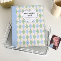 HKM-611155 A5 Minimalist Checkered Diamond Loose Leaf Storage Book with Transparent Jacket