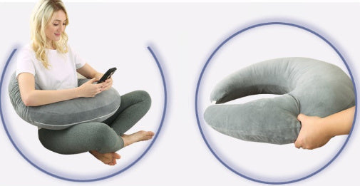 HKM-611155 U-Shape Pregnancy and Breastfeeding Pillow - Soft Crystal Velvet, 60x50cm