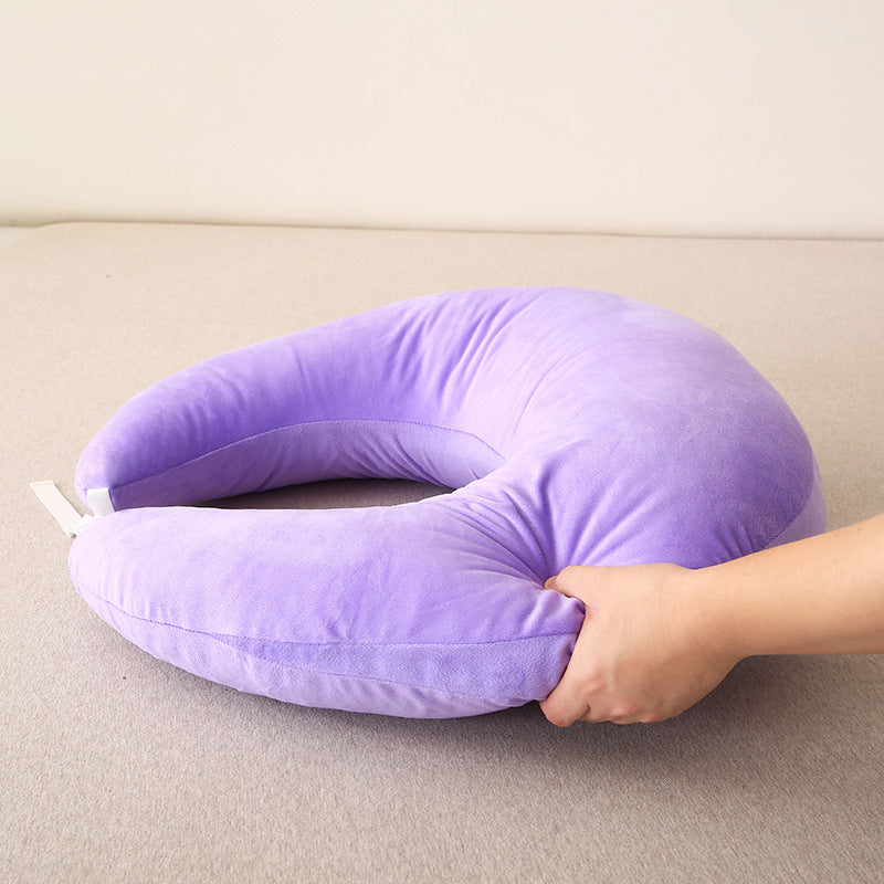 HKM-611155 U-Shape Pregnancy and Breastfeeding Pillow - Soft Crystal Velvet, 60x50cm
