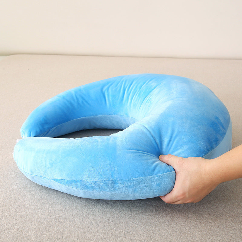 HKM-611155 U-Shape Pregnancy and Breastfeeding Pillow - Soft Crystal Velvet, 60x50cm