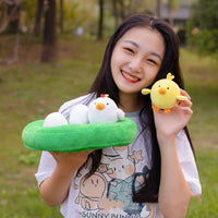 HKM-611219 Interactive Plush Hide and Seek Toy Set with Chick, Radishes, and Strawberries for Pets