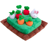 HKM-611219 Interactive Plush Hide and Seek Toy Set with Chick, Radishes, and Strawberries for Pets