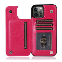 HKM-611283 Solid Color Double Buckle Leather Mobile Phone Case - Shockproof, Anti-Fall, Bracket Design