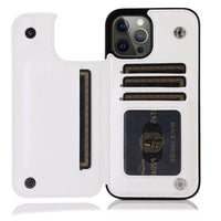 HKM-611283 Solid Color Double Buckle Leather Mobile Phone Case - Shockproof, Anti-Fall, Bracket Design