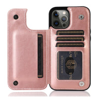 HKM-611283 Solid Color Double Buckle Leather Mobile Phone Case - Shockproof, Anti-Fall, Bracket Design