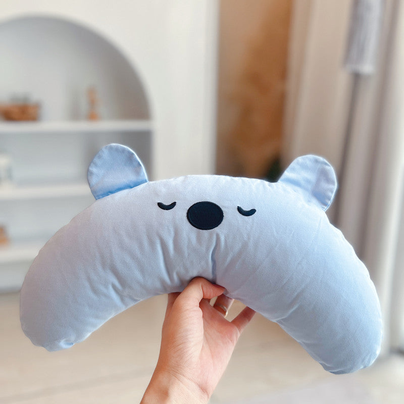 HKM-611347 Cartoon Bear Cervical Support Pillow for Dogs and Cats – Dream Purple, Matcha Green, Cream Yellow, Cute Pink, Sky Blue, Rose Red, Orange