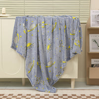 HKM-611347 Luminous Cartoon Air Conditioner Quilt for Kids - Flannel Polyester Blanket with Geometric Patterns