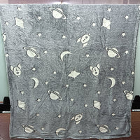 HKM-611347 Luminous Cartoon Air Conditioner Quilt for Kids - Flannel Polyester Blanket with Geometric Patterns