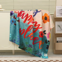 HKM-611347 Luminous Cartoon Air Conditioner Quilt for Kids - Flannel Polyester Blanket with Geometric Patterns