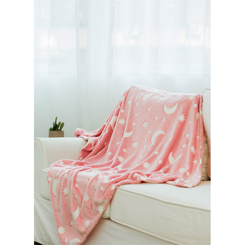 HKM-611347 Luminous Cartoon Air Conditioner Quilt for Kids - Flannel Polyester Blanket with Geometric Patterns
