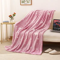 HKM-611347 Luminous Cartoon Air Conditioner Quilt for Kids - Flannel Polyester Blanket with Geometric Patterns
