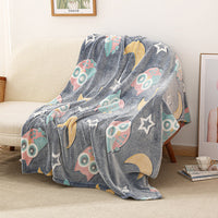 HKM-611347 Luminous Cartoon Air Conditioner Quilt for Kids - Flannel Polyester Blanket with Geometric Patterns