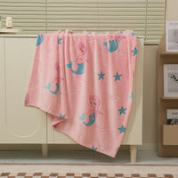 HKM-611347 Luminous Cartoon Air Conditioner Quilt for Kids - Flannel Polyester Blanket with Geometric Patterns