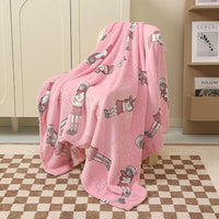 HKM-611347 Luminous Cartoon Air Conditioner Quilt for Kids - Flannel Polyester Blanket with Geometric Patterns