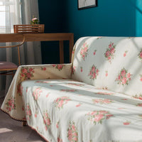 HKM-611411 Retro Floral Sofa Cover Towel – Customizable Polyester Fiber for Sofa and Tea Table Use