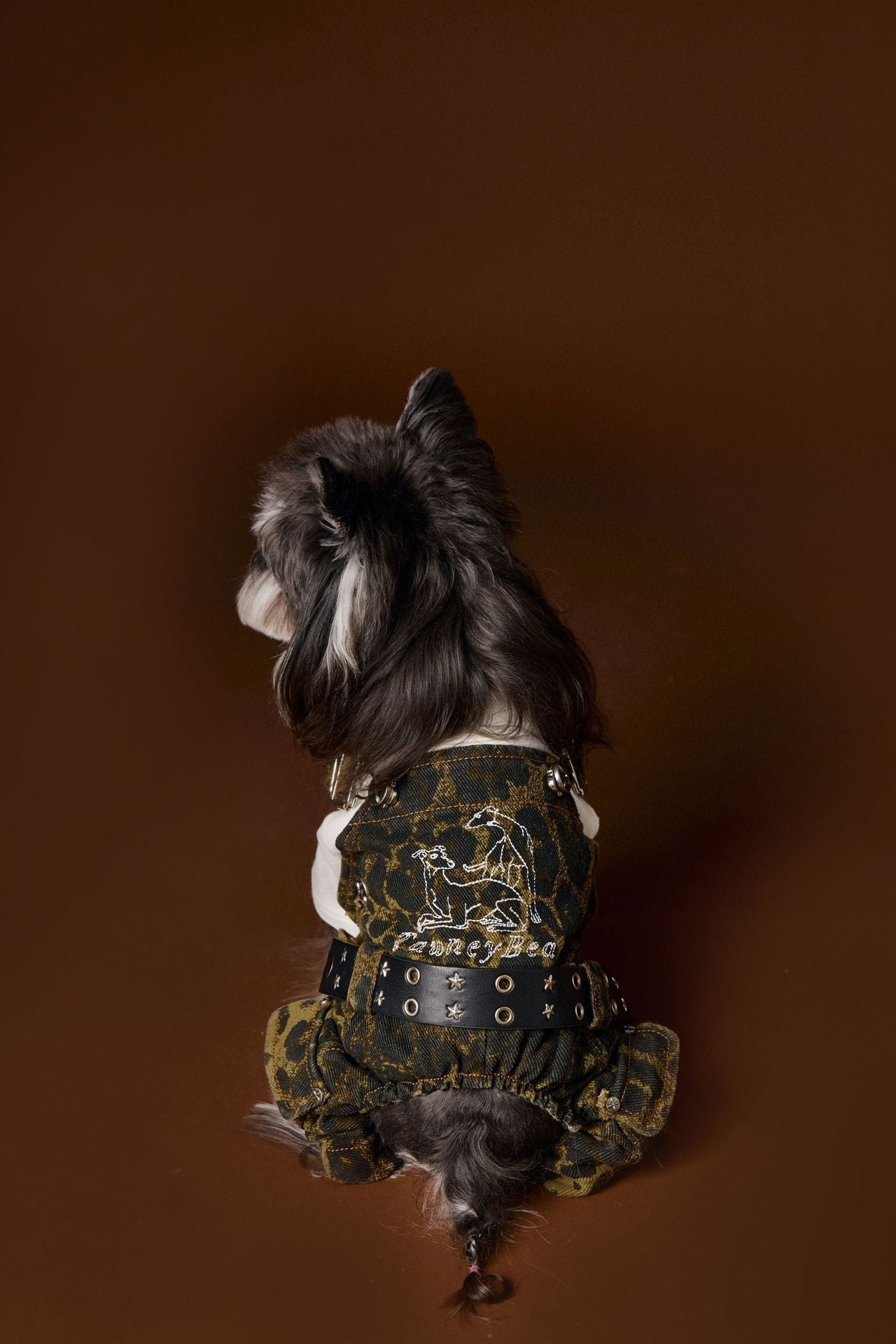 HKM-611667 Autumn Leopard Print Cotton Overalls for Dogs, Casual Suspender Pants in Various Sizes