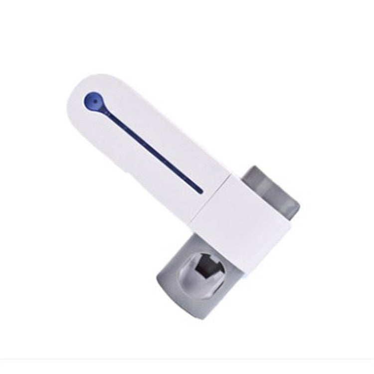 HKM-611859 3-in-1 Toothbrush Holder with Toothpaste Dispenser and UV Sterilizer, Wall-Mount Design, Space-Saving Functionality