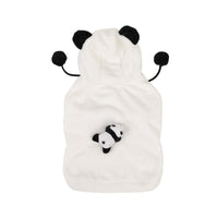 HKM-611859 Cozy Cartoon Flannel Sweater Coat for Pets - Corgi & Shiba Inu Design in White Panda Doll