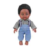 HKM-611859 Cute 10-inch Lifelike Silicone African Baby Doll for Kids - Educational Soft Toy