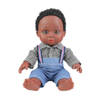 HKM-611859 Cute 10-inch Lifelike Silicone African Baby Doll for Kids - Educational Soft Toy
