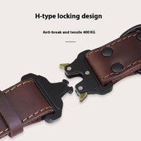 HKM-611859 Leather Dog Bandana and Pulling Rope Set - Available in Black and Brown