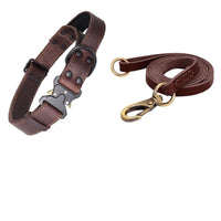 HKM-611859 Leather Dog Bandana and Pulling Rope Set - Available in Black and Brown