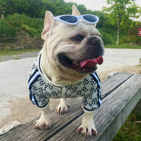 HKM-611987 Stretchy Zip-Up Dog Jacket, Comfortable Pet Clothes in Black and White, Available Sizes XS to 3XL