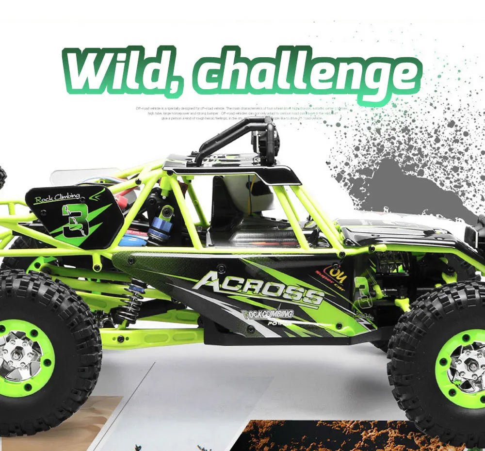 HKM-612179 1/12 Scale High Speed Electric Off-Road RC Climbing Car - 50km/h Remote Control Crawler for Ages 5 and Up