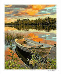 HKM-612179 Digital Oil Painting Kit - Landscape Flower, 40x50cm Canvas with Acrylic Paint and Brushes