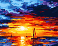 HKM-612179 Digital Oil Painting Kit - Landscape Flower, 40x50cm Canvas with Acrylic Paint and Brushes