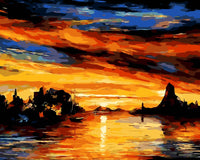 HKM-612179 Digital Oil Painting Kit - Landscape Flower, 40x50cm Canvas with Acrylic Paint and Brushes