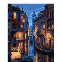 HKM-612179 Digital Oil Painting Kit - Landscape Flower, 40x50cm Canvas with Acrylic Paint and Brushes