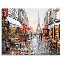HKM-612179 Digital Oil Painting Kit - Landscape Flower, 40x50cm Canvas with Acrylic Paint and Brushes