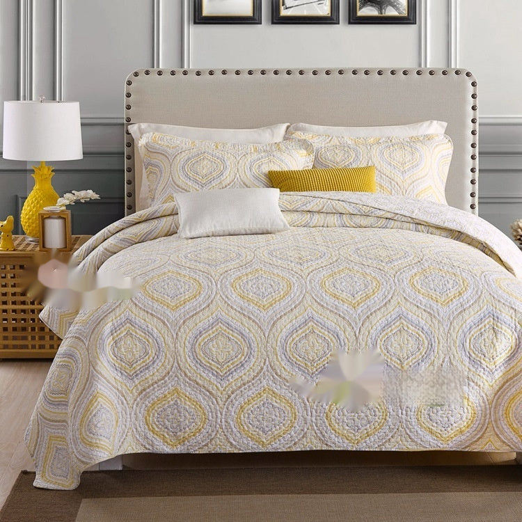 HKM-612179 Quilted Cotton Bed Cover Set with 2 Pillowcases, 230x250 cm for 1.5-1.8m Beds
