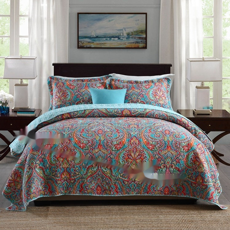 HKM-612179 Quilted Cotton Bed Cover Set with 2 Pillowcases, 230x250 cm for 1.5-1.8m Beds