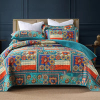 HKM-612179 Quilted Cotton Bed Cover Set with 2 Pillowcases, 230x250 cm for 1.5-1.8m Beds
