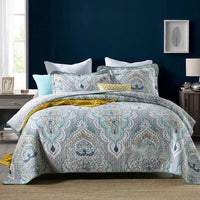 HKM-612179 Quilted Cotton Bed Cover Set with 2 Pillowcases, 230x250 cm for 1.5-1.8m Beds