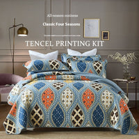 HKM-612179 Quilted Cotton Bed Cover Set with 2 Pillowcases, 230x250 cm for 1.5-1.8m Beds