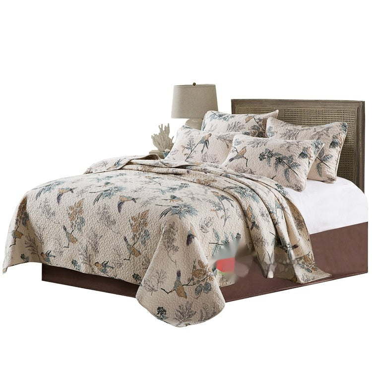 HKM-612179 Quilted Cotton Bed Cover Set with 2 Pillowcases, 230x250 cm for 1.5-1.8m Beds