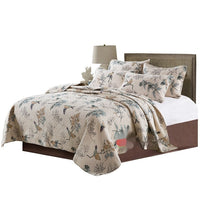 HKM-612179 Quilted Cotton Bed Cover Set with 2 Pillowcases, 230x250 cm for 1.5-1.8m Beds